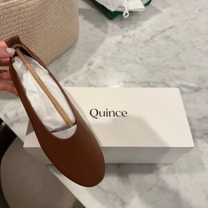 Quince Italian Leather Glove Ballet Flat in Cognac